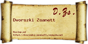 Dvorszki Zsanett névjegykártya