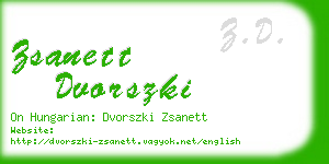 zsanett dvorszki business card
